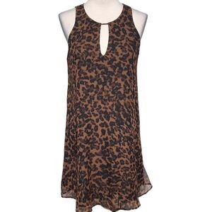 Lavender Brown NWOT Sleeveless Leopard Print Silk Mini Dress Size XS